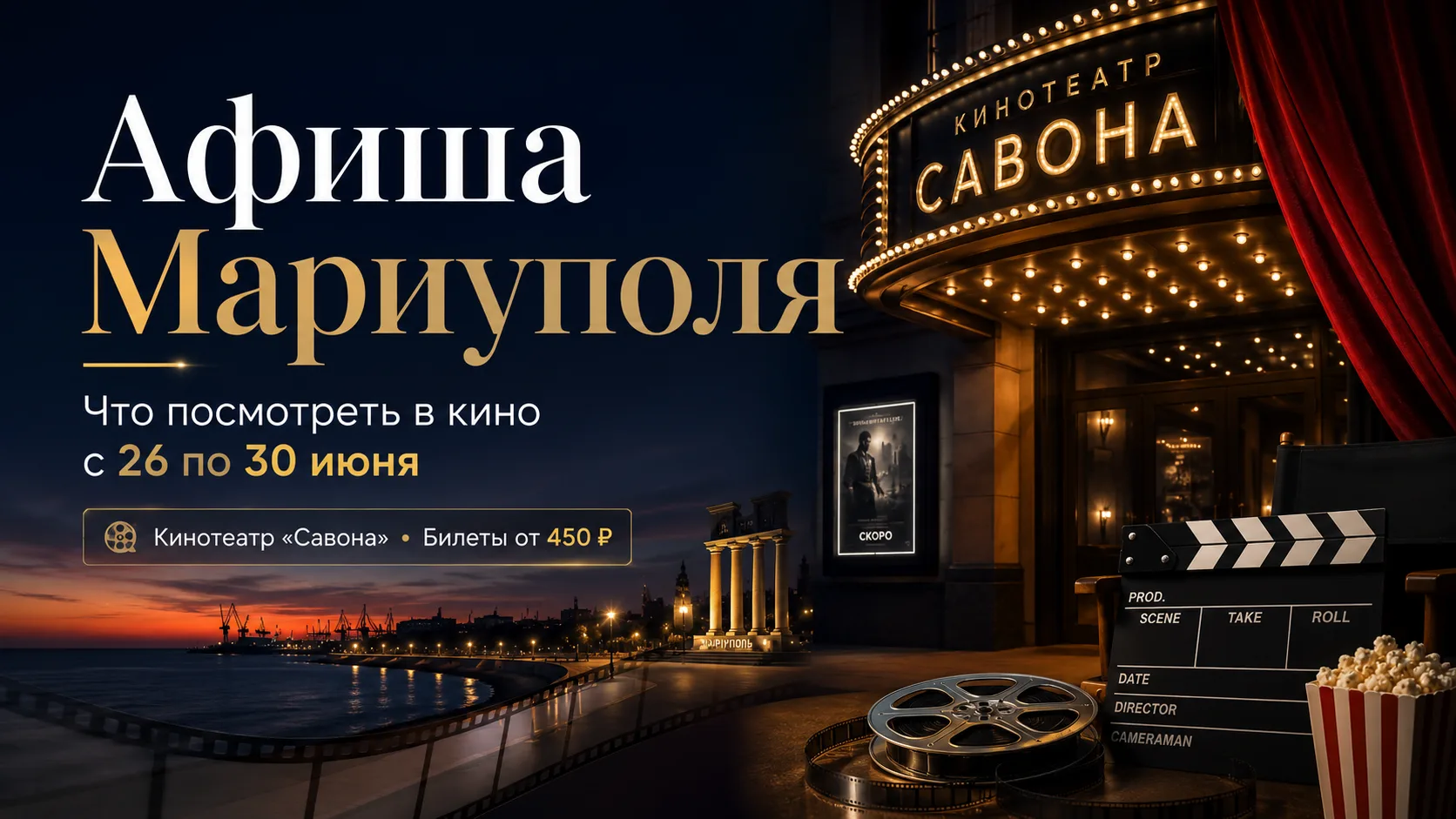 Афиша Мариуполя: что посмотреть в кино с 26 по 30 июня